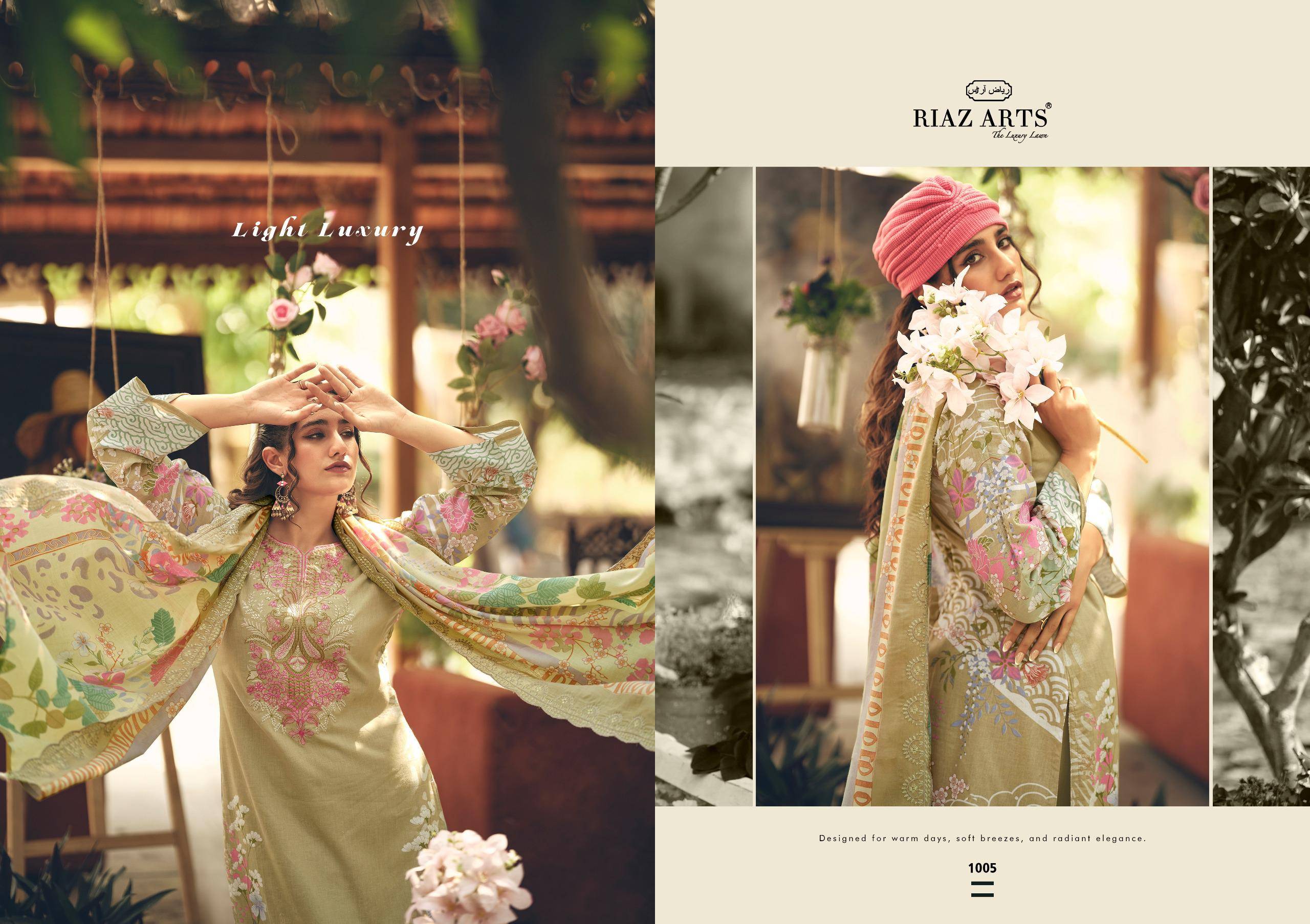 ABU SAEED by RIAZ ARTS PRINTS 13063 TO 13068 SERIES Pakistani Stylish Embroidered LAWN COTTON COLLECTION At Wholesale Price